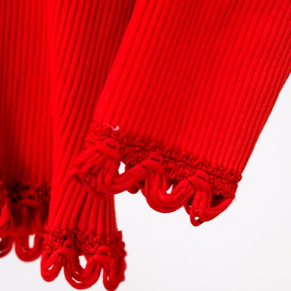 Moschino Red Rib Knit Cardigan - Picture 6 of 13